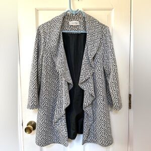 Women’s Calvin Klein Jacket Open Black & White Sz 14
